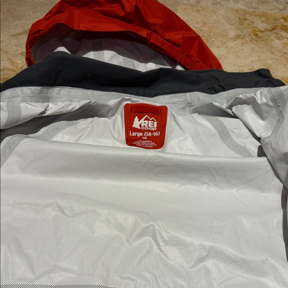 REI Teen Vibrant Red Raincoat - Picture 5 of 5